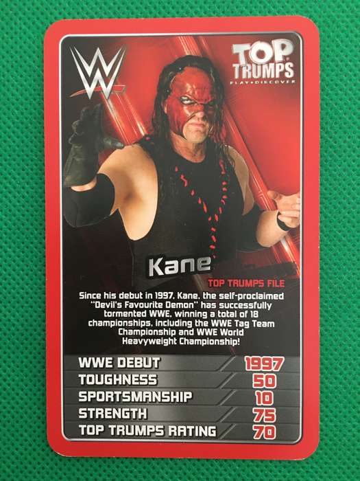 TOP TRUMPS WWE WRESTLING CARD - 2017 - KANE
