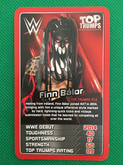 TOP TRUMPS WWE WRESTLING CARD - 2017 - FINN BALOR