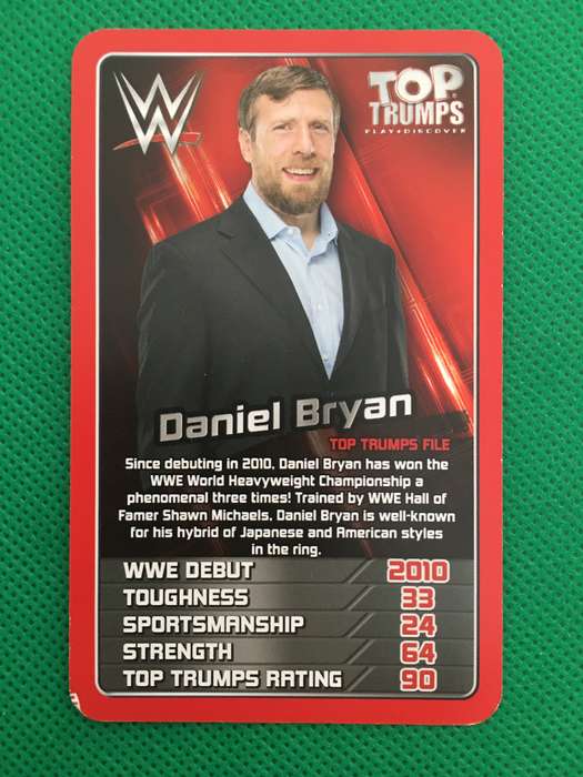 TOP TRUMPS WWE WRESTLING CARD - 2017 -  DANIEL BRYAN