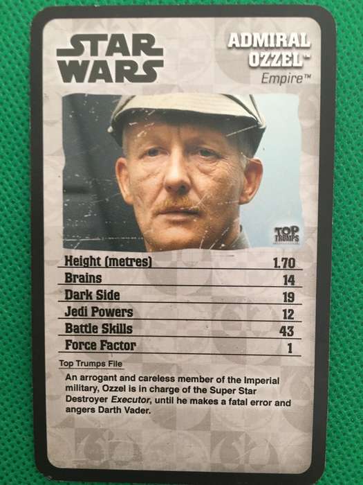 TOPP TRUMPS - EPISODE IV - VI - STAR WARS - ADMIRAL OZZEL