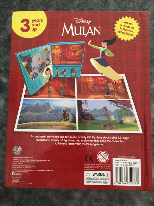 DISNEY - MULAN STORYBOOK 9 FIGURINES AND PLAYMAT  - 2000 MADE IN CANADA