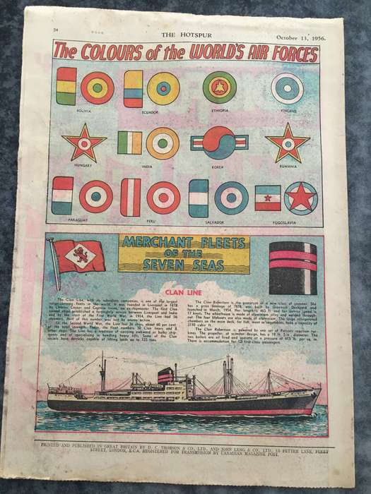 VINTAGE TO ANTIQUE - COMIC/ MAGAZINE - THE HOTSPUR - 1956