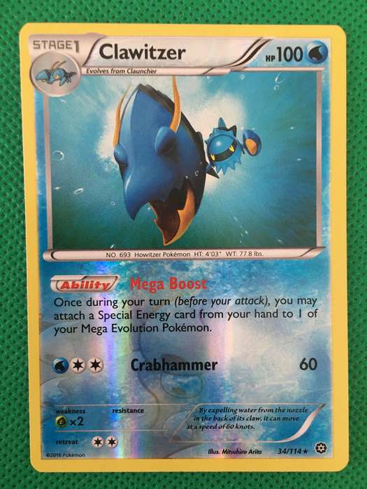 POKEMON TRADING CARD - FOIL SHINY CARD - CLAWITZER