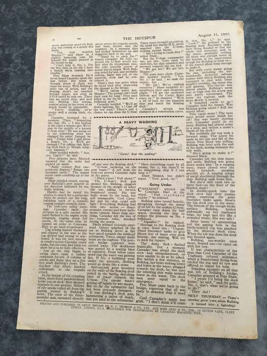 VINTAGE TO ANTIQUE - COMIC/ MAGAZINE - THE HOTSPUR - 1957