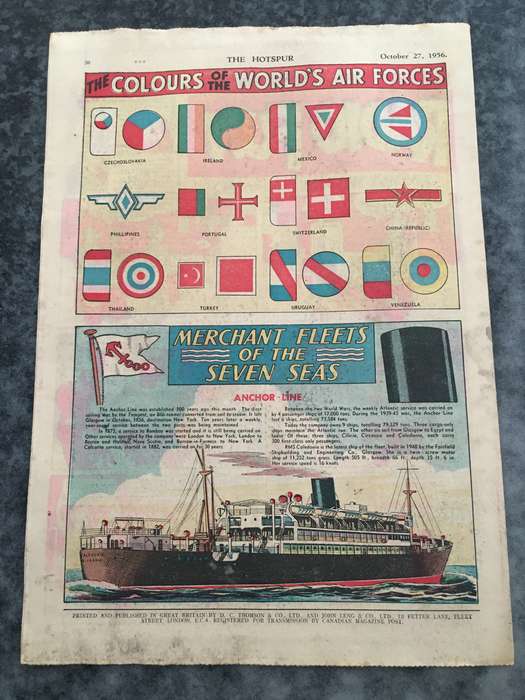 VINTAGE TO ANTIQUE - COMIC/ MAGAZINE - THE HOTSPUR - 1956