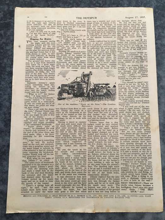 VINTAGE TO ANTIQUE - COMIC/ MAGAZINE - THE HOTSPUR - 1957