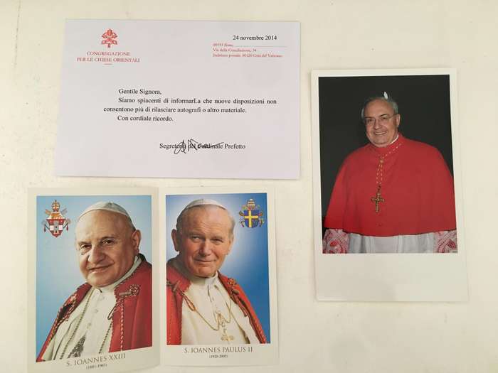 PHOTOGRAPH OF CARDINAL SERGIO PIGNEDOLI - AND PAMPHLETS OF PREVIOUS POPES
