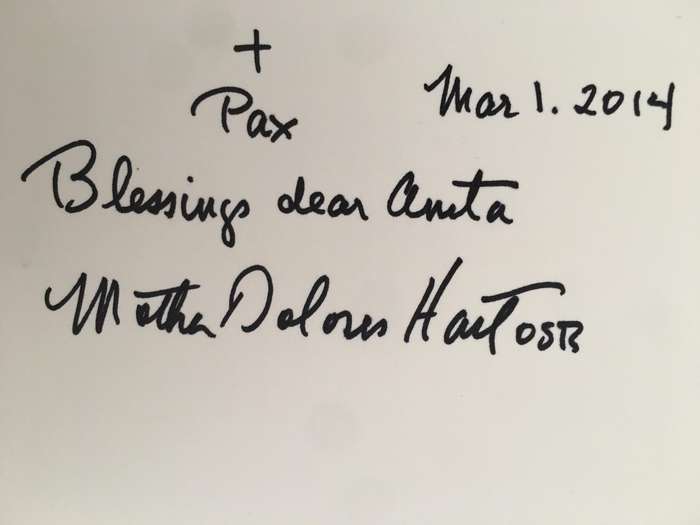 AUTOGRAPHED / SIGNED - H ER HOLINESS - MOTHER DELORES HART FIRST WAS AN ACTRESS AND  CHRISTMAS CARD