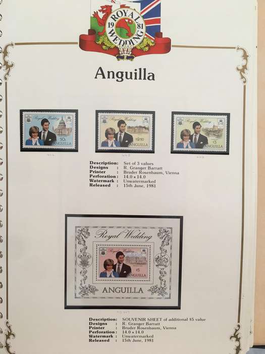 ANGUILLA - THE ROYAL WEDDING H.R.H PRINCE CHARLES & LADY DIANA SPENCER - 1981 - MINT STAMPS