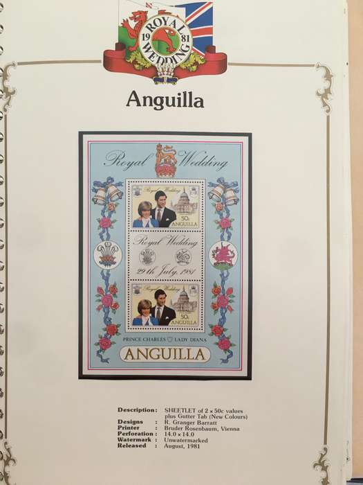 ANGUILLA - THE ROYAL WEDDING H.R.H PRINCE CHARLES & LADY DIANA SPENCER - 1981 - MINT STAMPS