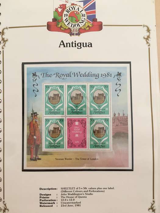 ANTIGUA - ROYAL WEDDING OF PRINCE CHARLES & LADY DIANA 1981 - MINT STAMPS