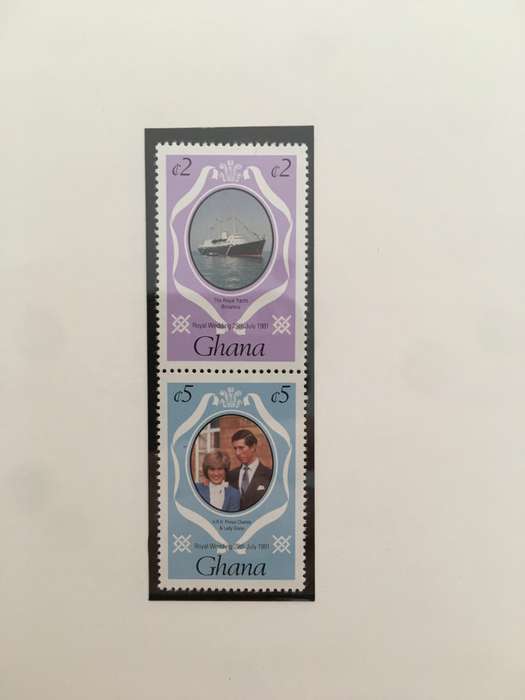 GHANA - ROYAL WEDDING OF PRINCE CHARLES AND LADY DIANA - 1981  - 2 MINT STAMPS