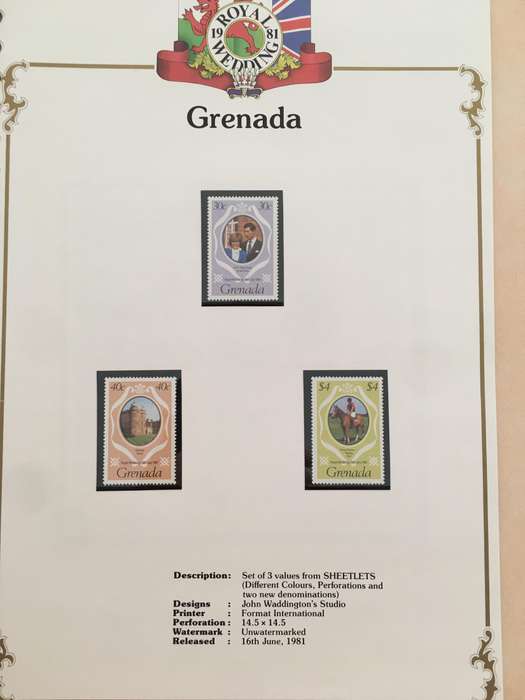 GRENADA - ROYAL WEDDING OF PRINCE CHARLES AND LADY DIANA 1981 -  MINT STAMPS
