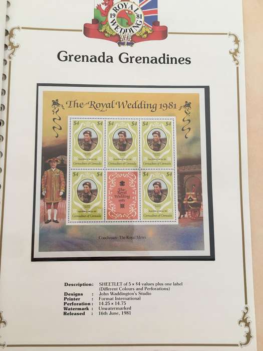 GRENADA GRENADINES - THE ROYAL WEDDING OF PRINCE CHARLES AND LADY DIANA 1981 - MINT STAMPS