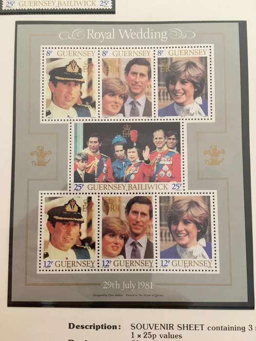 GUERNSEY - ROYALY WEDDING OF PRINCE  CHARLES AND LADY DIANA - 1981 MINT STAMPS