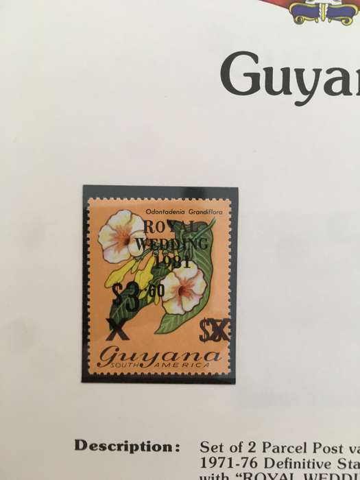 GUYANA SET OF 2 PARCEL POST  ROYAL WEDDING  BLACK OVER PRINTS