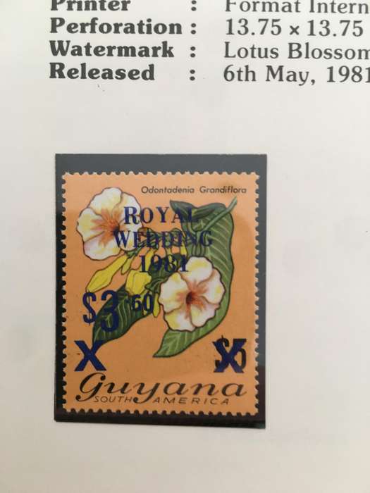GUYANA SET OF 2 PARCEL POST  ROYAL WEDDING  BLACK OVER PRINTS