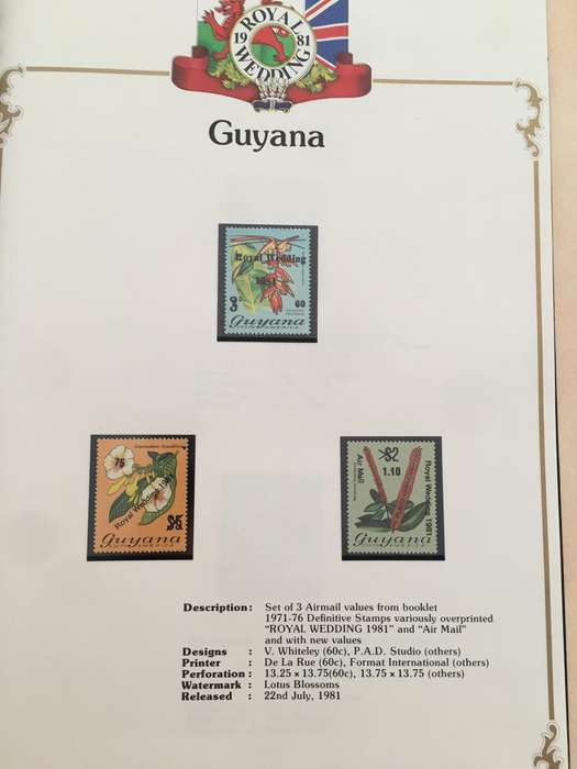 GUYANA  PARCEL POST  ROYAL WEDDING  BLACK OVER PRINTS