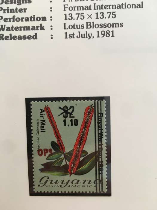 GUYANA  PARCEL POST  ROYAL WEDDING  BLACK OVER PRINTS