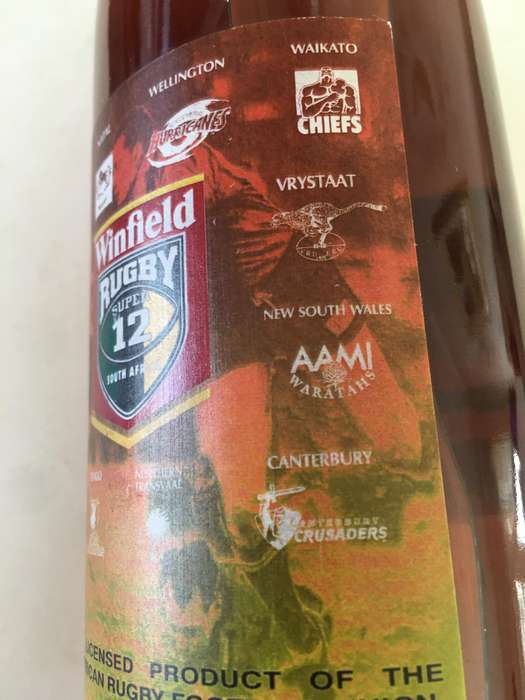 COLLECTORS - WINFIELD RUGBY SUPER 12  BOTTLE OF WINE SEALED