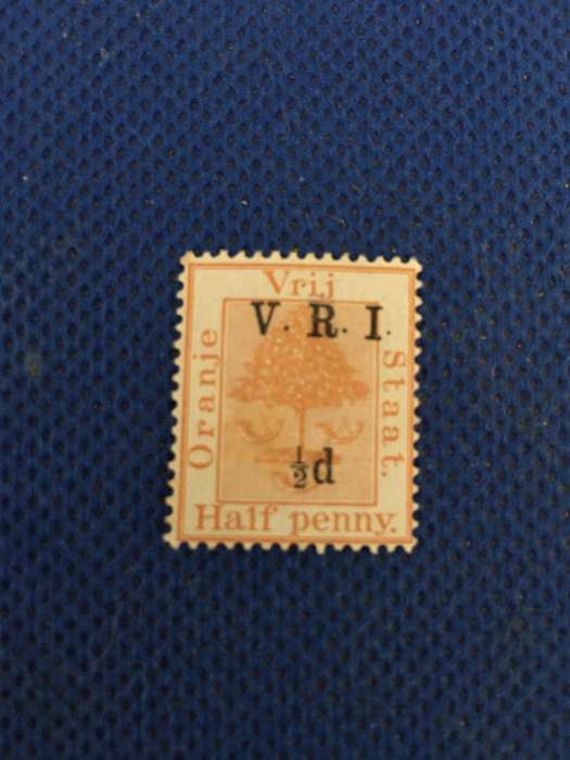 SOUTH AFRICA ORANGE FREE STATE MINT STAMP OVER PRINT  HALF PENNY