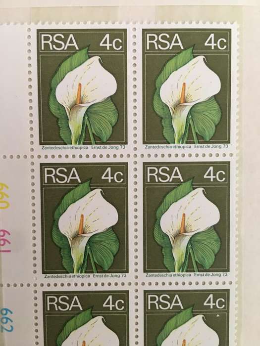 SOUTH AFRICA 4c  LILY MINT BLOCK OF STAMPS
