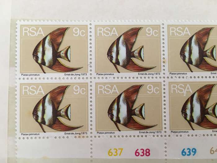 SOUTH AFRICA - BATFISH MINT BLOCK OF 9c STAMPS