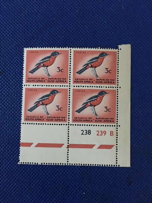 SOUTH AFRICA 3c BIRD STAMPS MINT BLOCK