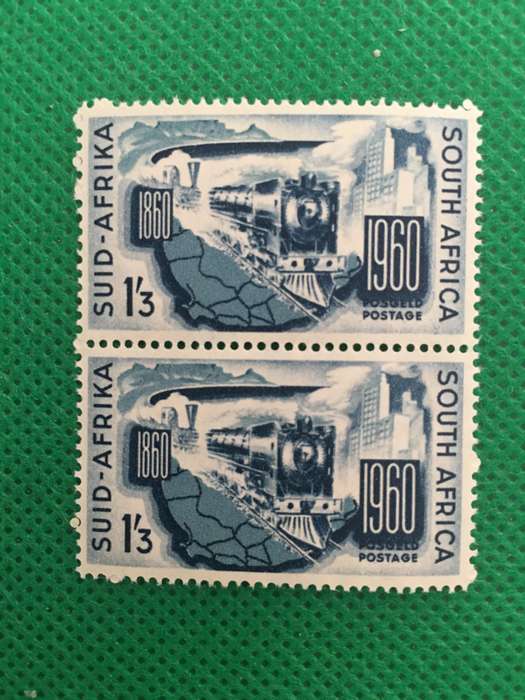 SOUTH AFRICA MINT PAIR  OF CENTENARY OF RAILWAYS 1960