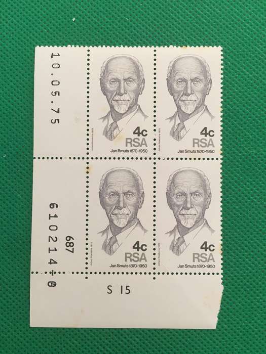 SOUTH AFRICA MINT BLOCK OF JAN SMUTS  STAMPS
