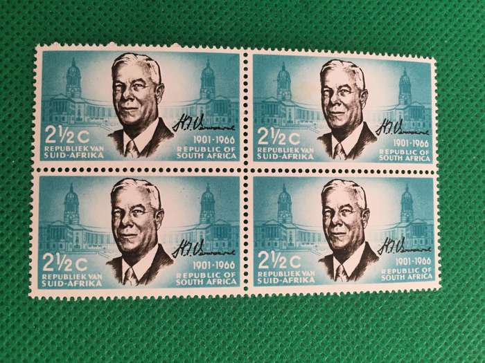 SOUTH AFRICA MINT BLOCK OF  4 MINT BLOCK OF HENDRIK VERWOERD  STAMPS