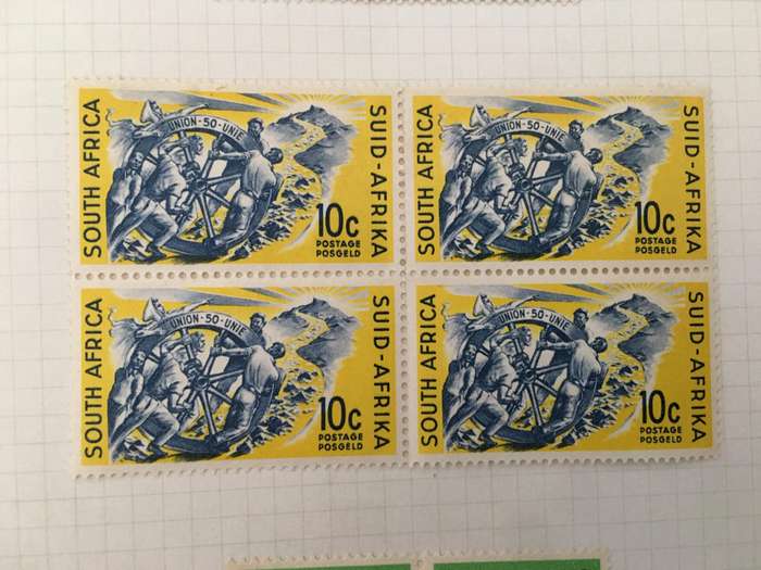 SOUTH AFRICA  UNUSED 50TH ANNIVERSARY OF UNION OF SA UNUSED BLOCK
