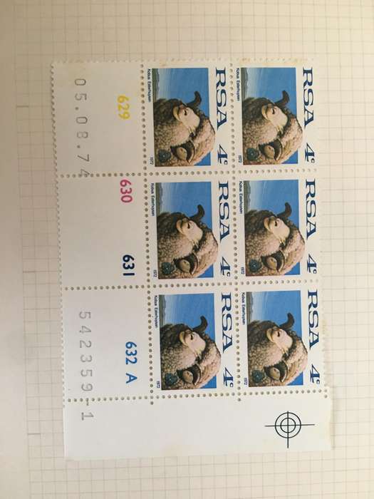 SOUTH AFRICA BLOCK OF UNUSED SHEEP STAMPS 4c