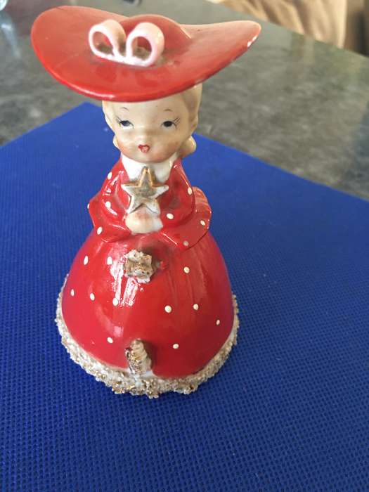 LOVELY VINTAGE DOLL SHAPED BELL PORCELAIN