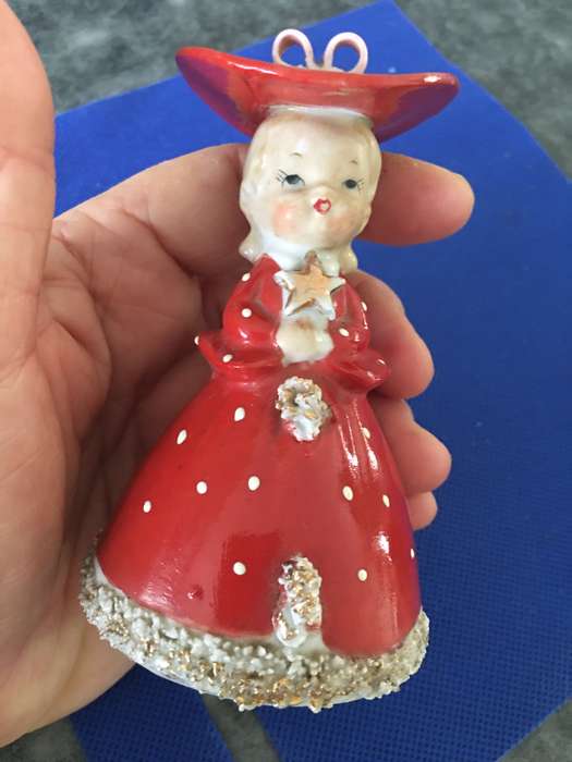 LOVELY VINTAGE DOLL SHAPED BELL PORCELAIN