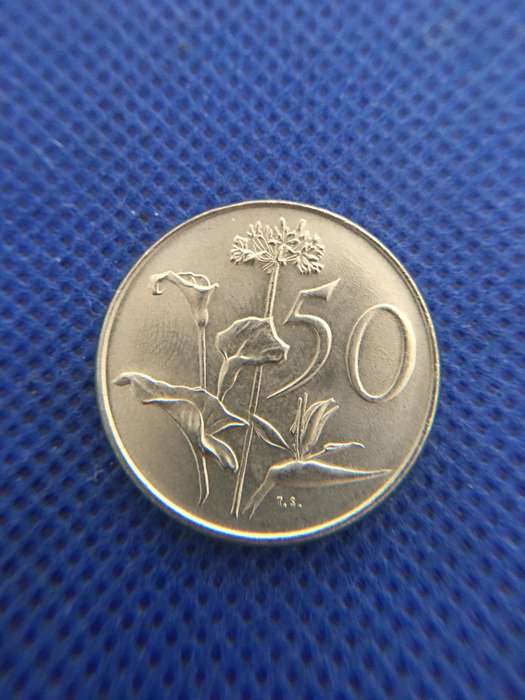 SOUTH AFRICA 1970 50c  COIN