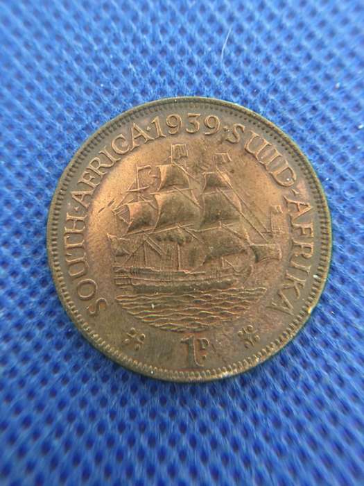 SOUTH AFRICA 1939 1 PENNY  COIN