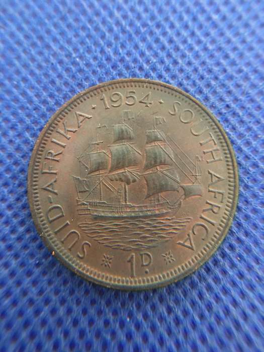 SOUTH AFRICA 1954 1 PENNY COIN