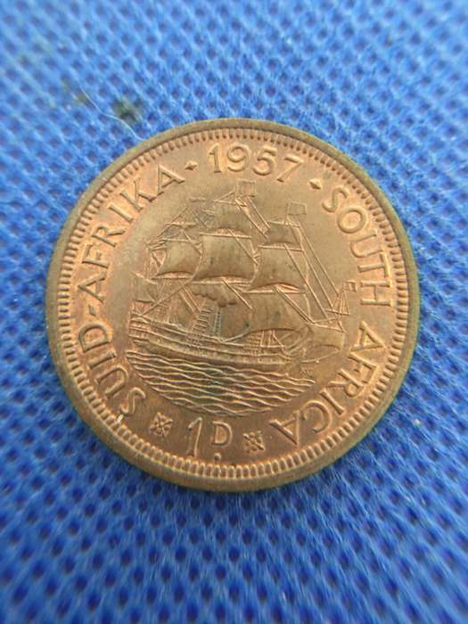 SOUTH AFRICA 1957 1 PENNY COIN