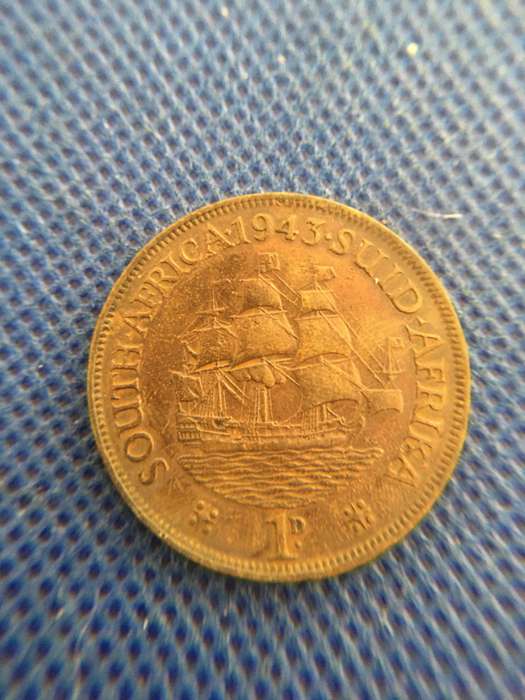 SOUTH AFRICA 1943 1 PENNY COIN