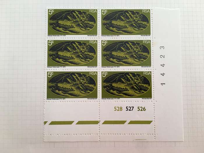 SOUTH AFRICA BLOCK OF UNUSED 5c WOLRAAD WOLTEMADE