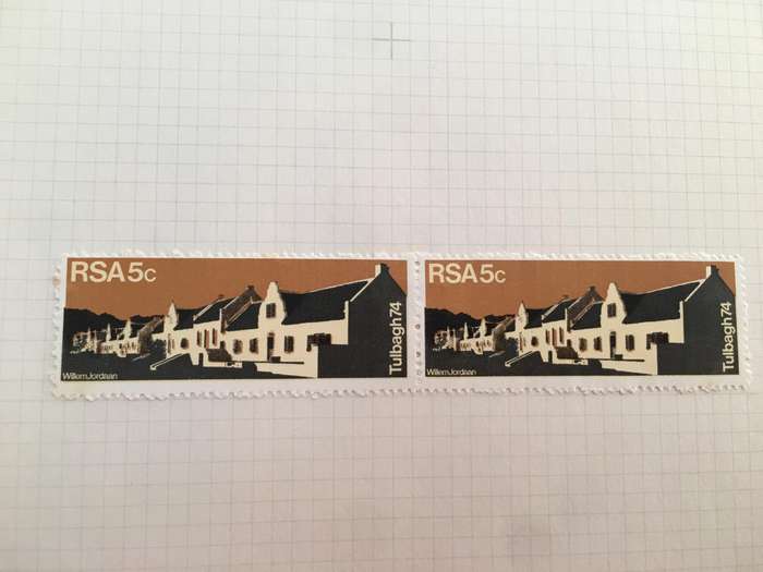 SOUTH AFRICA PAIR OF  5c STAMPS TULBAGH