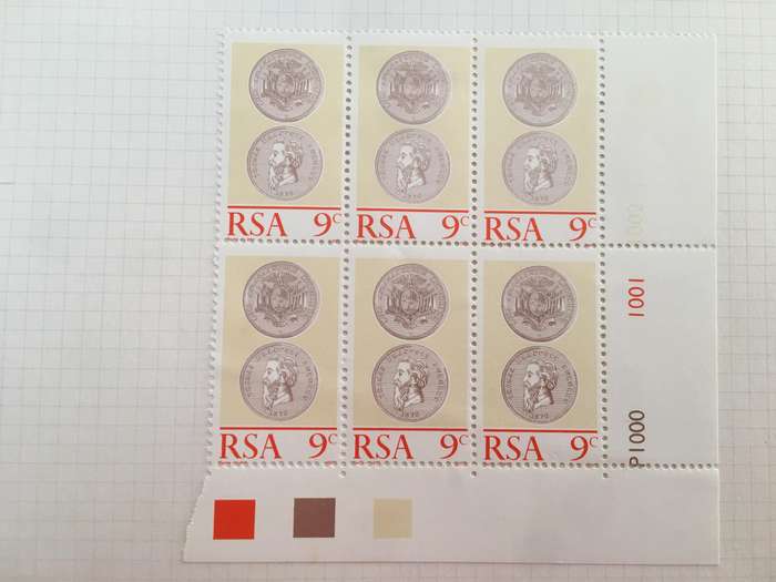 SOUTH AFRICA 9c  BURGERSPOND BLOCK OF UNUSED STAMPS