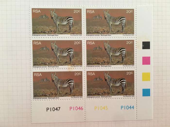 SOUTH AFRICA 1976 20c WORLD ENVIRONMENTAL AND NATURE CONSERVATION YEAR UNUSED BLOCK OF STAMPS