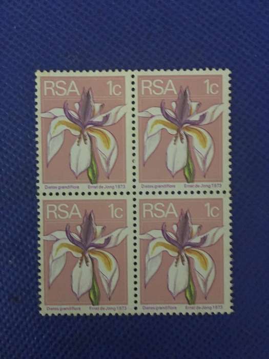 SOUTH AFRICA WILD IRIS BLOCK OF MINT STAMPS 1c