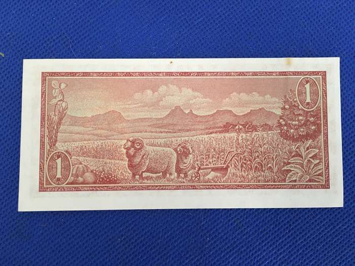 SOUTH AFRICA R1 ONE RAND BANK NOTE - SEREAL NUMBER - B 529 972651  -TW DE JONGH