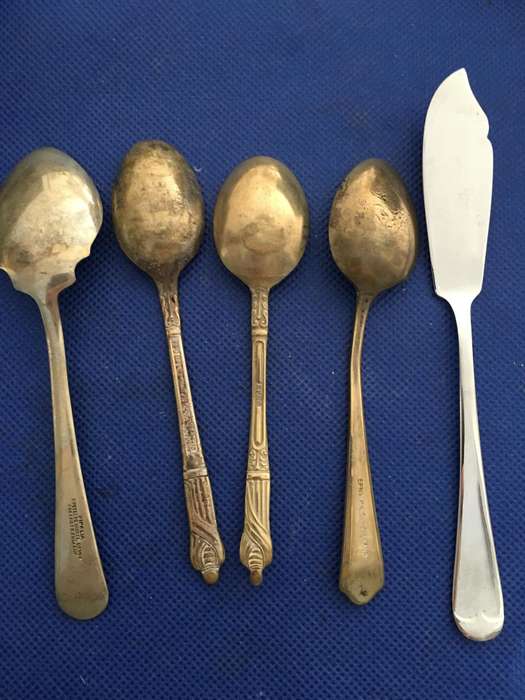 ASSORTMENT OF TEASPOONS AND KNIFE 2 ARE TWELVE APOSTLES
