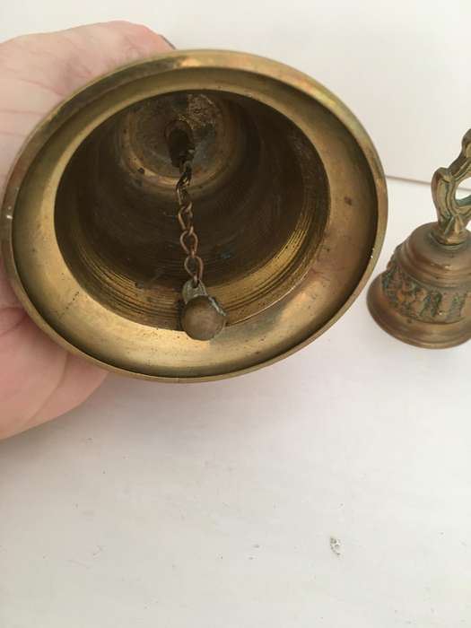 DUTCH HEAVY ORNATE BRASS  BELL AND FREE MINI ONE