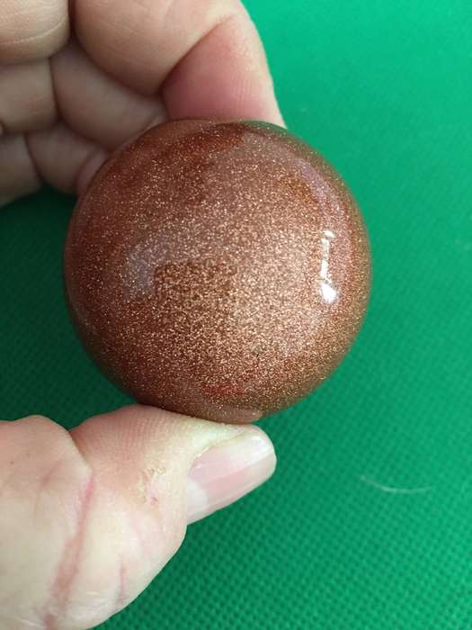 LOVELY POLISHED STRAWBERRY QUARTZ BALL  ABOUT SIZE OF GOLF BALL