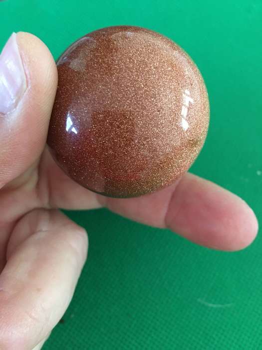 LOVELY POLISHED STRAWBERRY QUARTZ BALL  ABOUT SIZE OF GOLF BALL